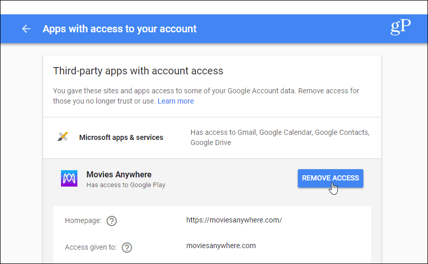 Aplikácie tretích strán s prístupom k účtu Gmail