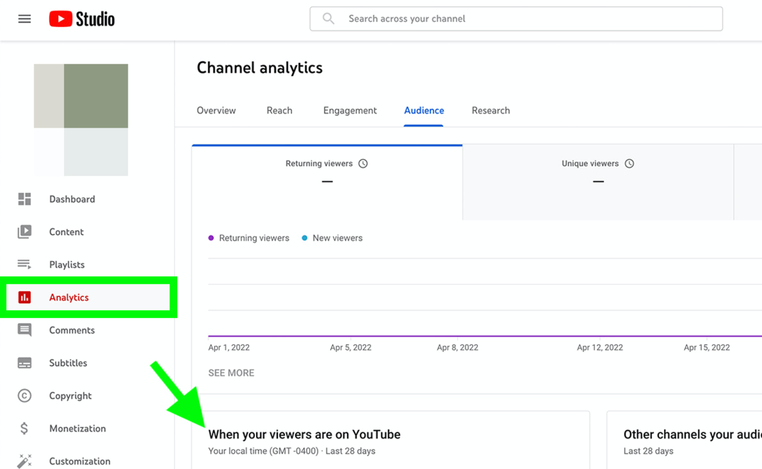 obrázok analýzy kanálov YouTube v Štúdiu YouTube