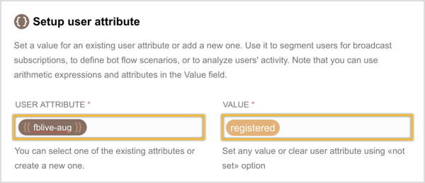Vytvorte nový atribút používateľa a zadajte jeho hodnotu.