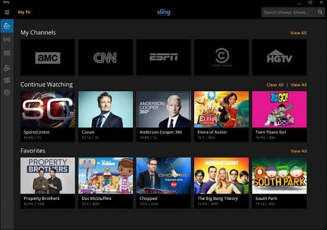 Sling TV prichádza do Windows 10 s podporou Cortana