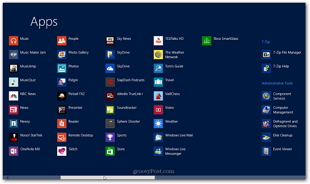 Nájsť všetky aplikácie nainštalované v systéme Windows 8 (aktualizované na 8.1)