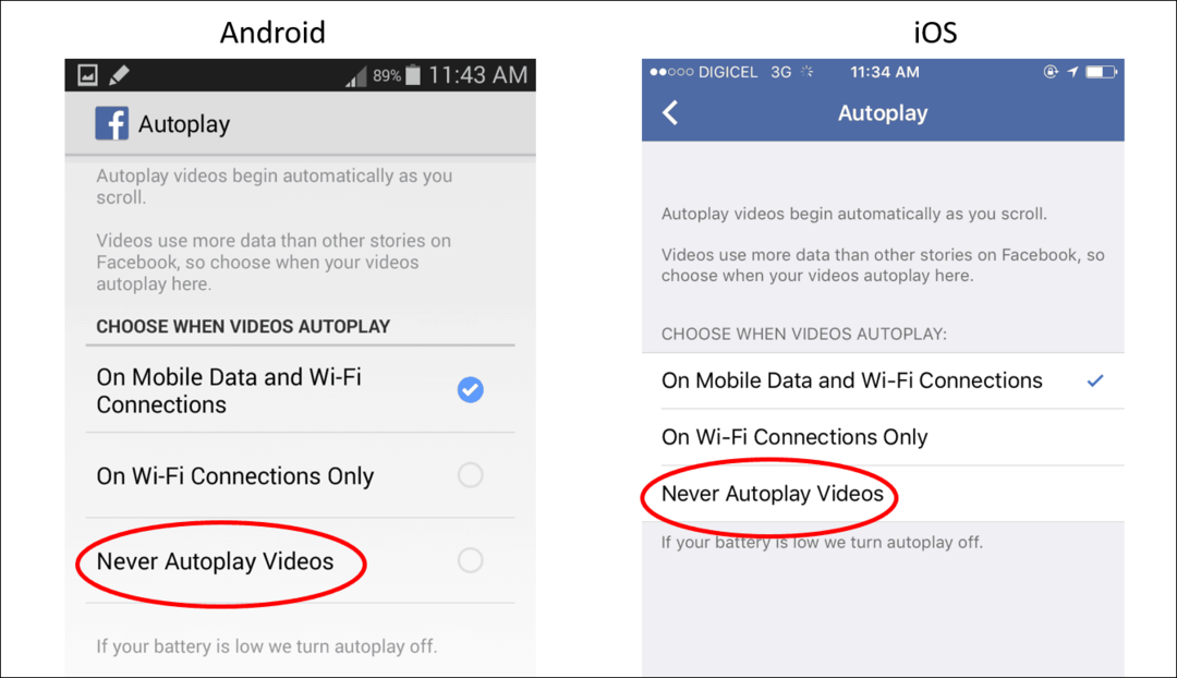Vypnite automatické prehrávanie videí na mobilných zariadeniach na ukladanie údajov