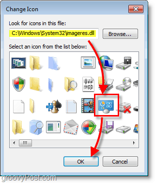 Snímka obrazovky systému Windows 7 - ako nájsť predvolené ikony systému Windows 7