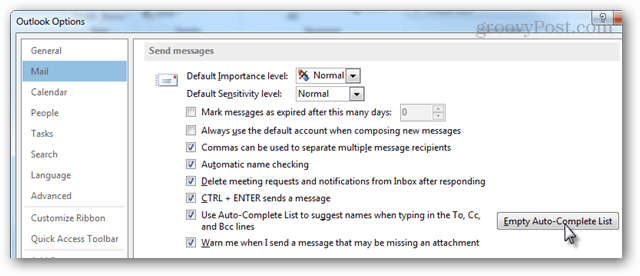Ako vymazať automatické dokončovanie aplikácie Outlook 2013