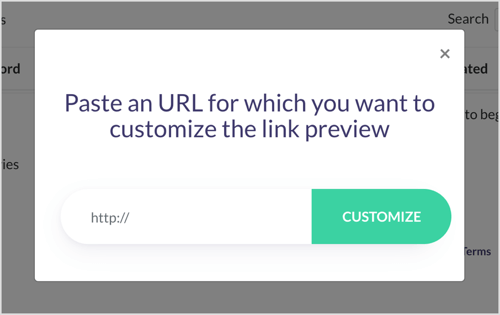 Vložte adresu URL svojho blogového príspevku alebo vstupnej stránky do služby ShareKit. 