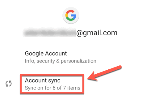 synchronizácia účtu Android