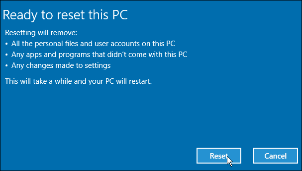 Resetujte počítač so systémom Windows 10