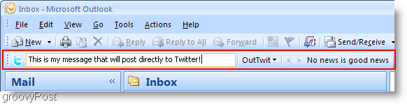 Neštebotajú vnútri Outlook OutTwit outlook box 