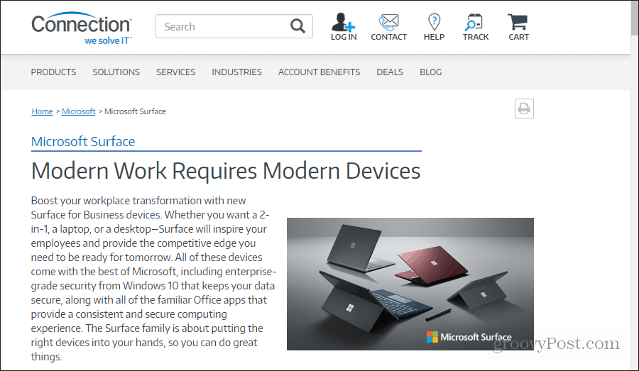 webová stránka predajcu Microsoftu