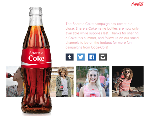 coca-cola zdieľa obrázok koksovej kampane
