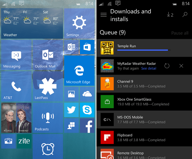 Windows 10 Mobile Build 10149 Vizuálna prehliadka nových funkcií