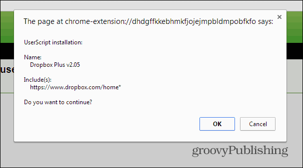 Štruktúra stromovej štruktúry schránky Dropbox inštalačný skript prehliadača Chrome