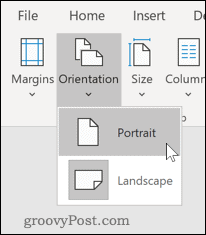 Nastavenie stránky do režimu Portrét v programe Word