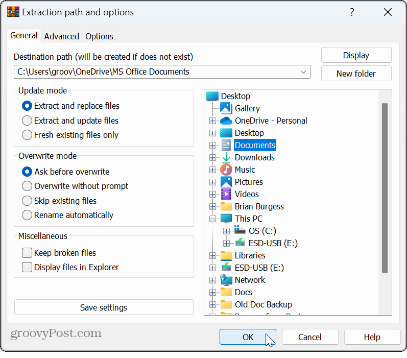 Otvorte súbory RAR v systéme Windows 