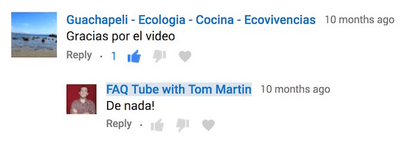 Odpovedajte na komentáre YouTube v jazyku komentátora.