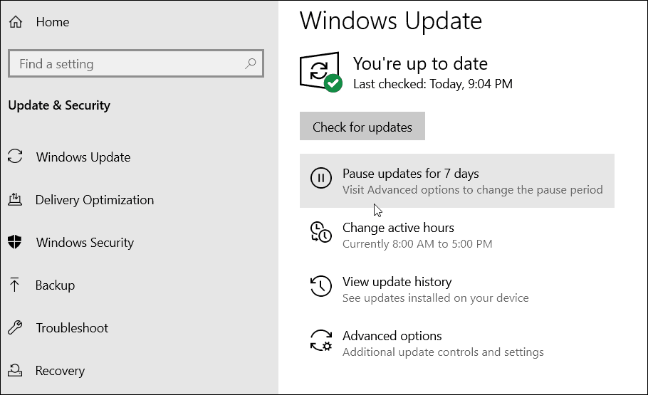Pozastavte aktualizácie systému Windows 10