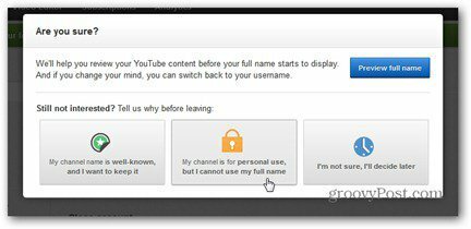 Skutočné meno youtube odmietne používať celé meno