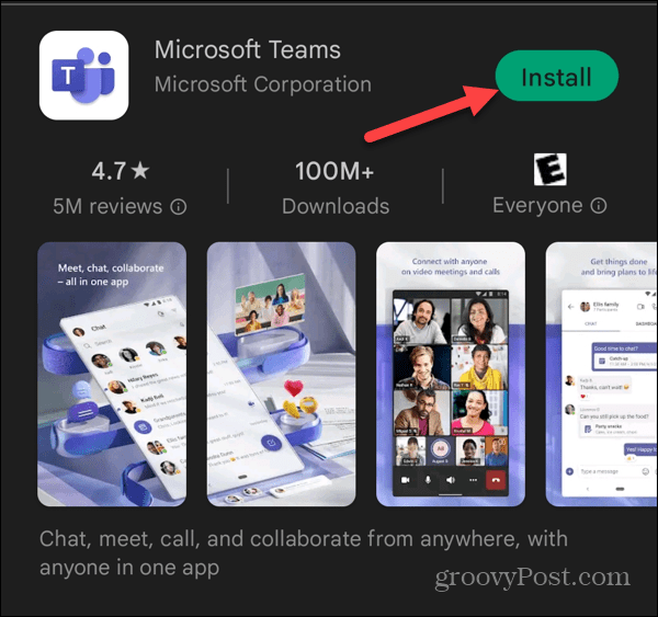 Ako nainštalovať Microsoft Teams na Android