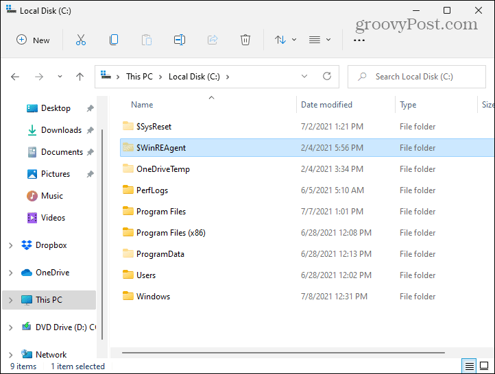 Skryť priečinky Miestny disk C Windows 11
