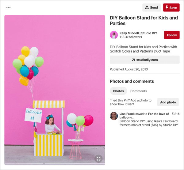 Optimálna veľkosť obrázka špendlíka Pinterest je 600 x 900 pixelov.