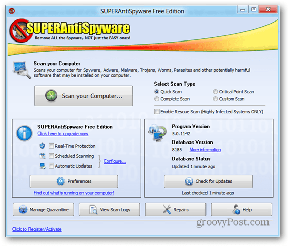 SuperAntiSpyware je Awsome Anti-Malware Utility