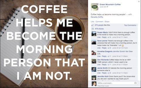 obrázok zelenej hory kávy instagram