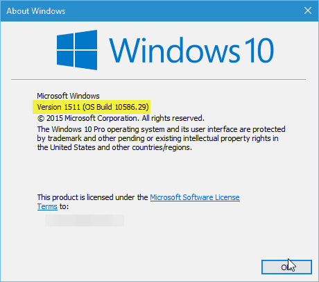 Windows 10, verzia 10586.29