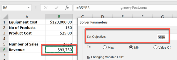Bunka Set Objective v Riešiči pre Excel