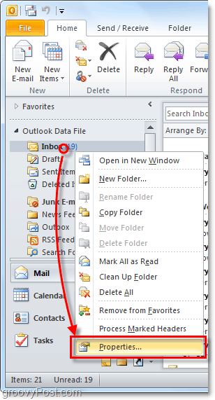 upraviť funkcie automatickej archivácie pre jednotlivé priečinky programu Outlook 2010