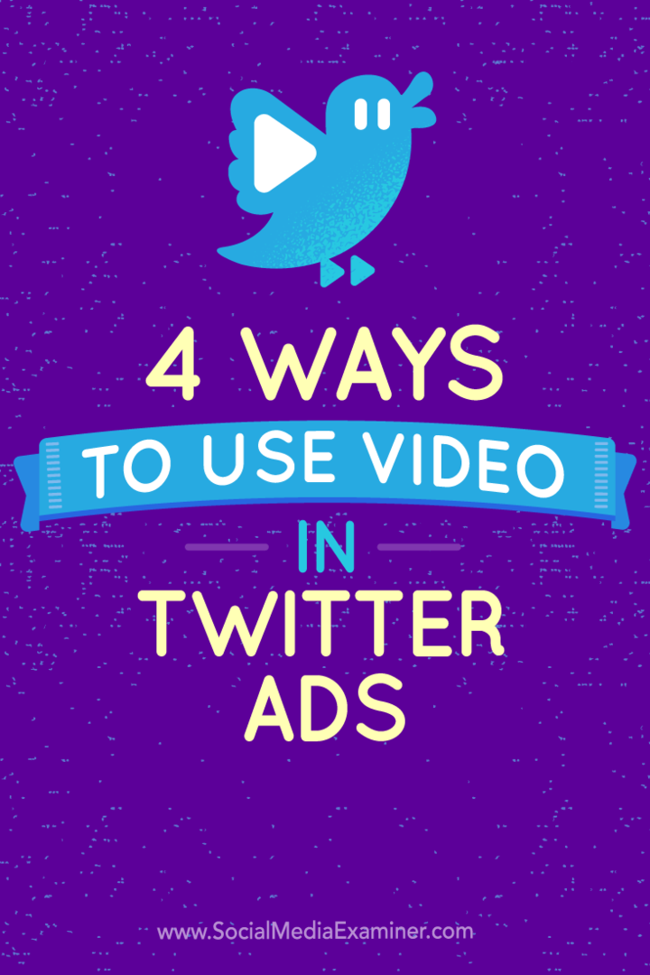 Tipy na štyri spôsoby použitia videoreklám na Twitteri.