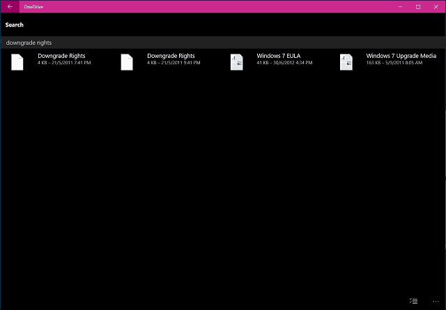 Okná aplikácií OneDrive 10 6