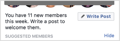 Napíšte príspevok a privítajte nových členov vo svojej skupine na Facebooku.
