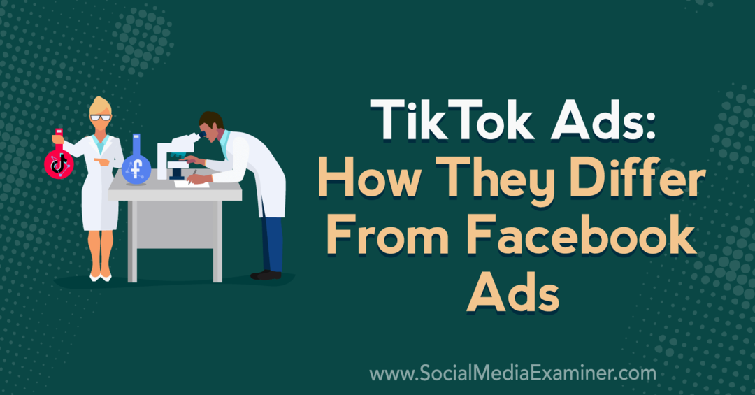 Reklamy TikTok: Ako sa líšia od reklám na Facebooku, ktoré obsahujú postrehy od Caleba Robertsa v podcaste Marketing sociálnych sietí.