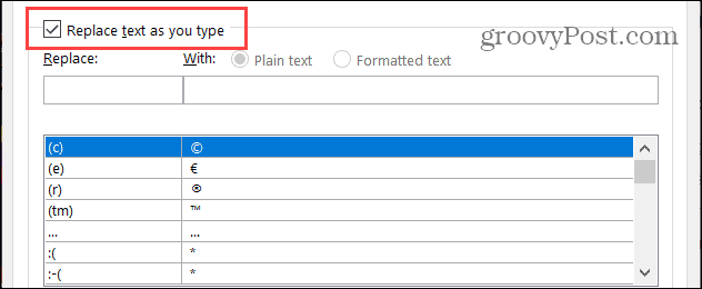 Nahraďte text pri písaní v programe Word vo Windows