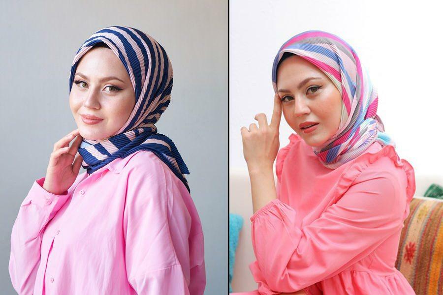 ženy hidžáb skladané šatky modely mooncorn