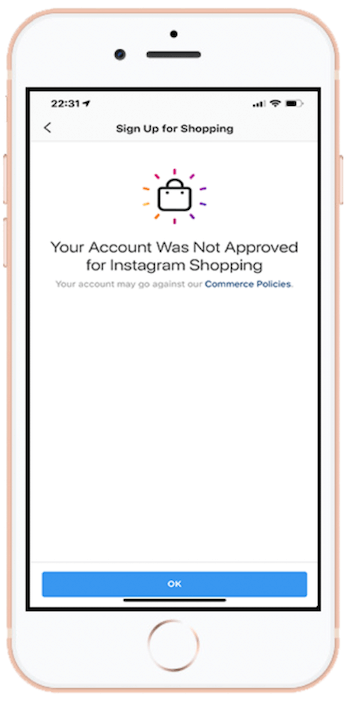 Váš účet nebol schválený pre správu v Nákupoch Instagram