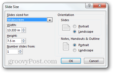nastavenie stránky powerpoint 2013 možnosti pomer strán veľkosť orientácia
