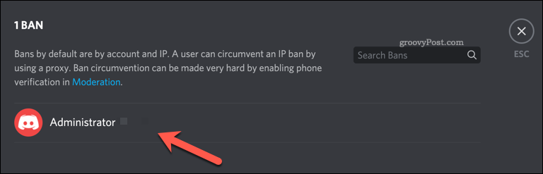 Odstraňuje sa zákaz používateľa Discord