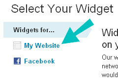webová stránka widgetu