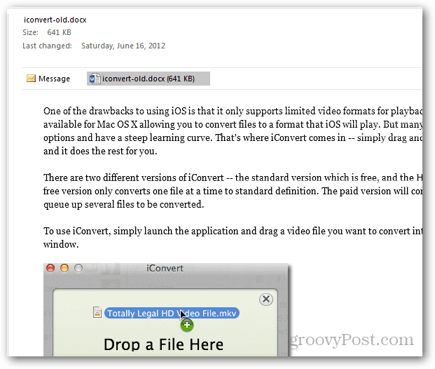 Ukážka dokumentov v programe Outlook