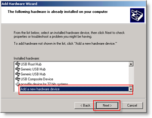 Windows Add Hardware - Pridanie nového hardvérového zariadenia