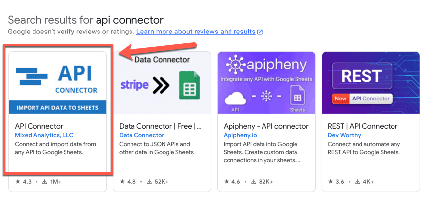 google sheets api konektor