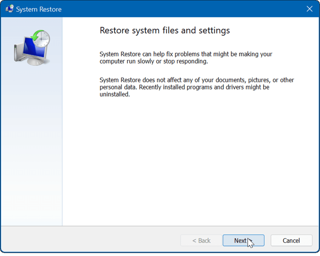 Vytvorte bod obnovenia v systéme Windows 11