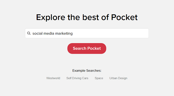 Aplikácia Pocket Explore navrhuje obsah na základe vašich záujmov.