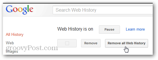 odstráňte potvrdenie webovej histórie z účtu Google