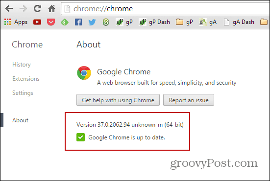 Verzia prehliadača Chrome