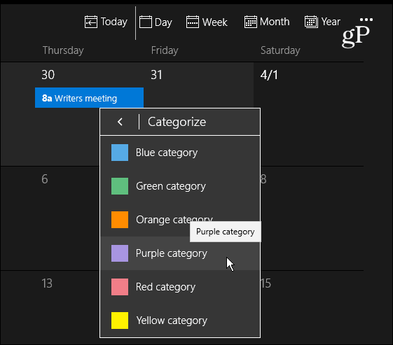 Kalendár farebných kategórií