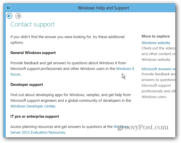 Obráťte sa na fóra podpory Windows 8