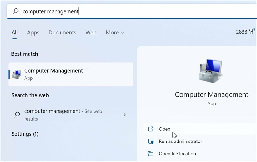 otvorená správa počítača otvorená správa diskov v systéme Windows 11