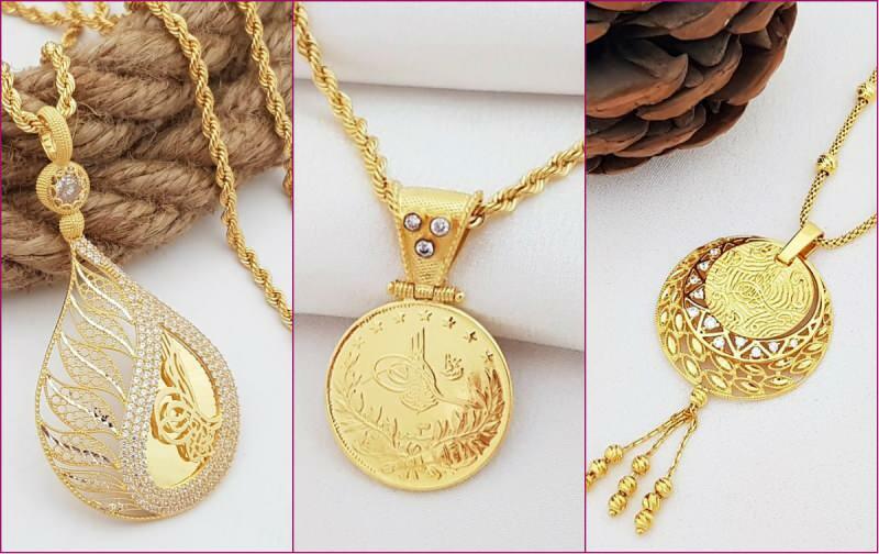 Najkrajšie zlaté náhrdelníky s monogramom, modely 2021 zlatých náhrdelníkov, ceny s tugrou